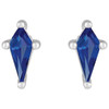 Sterling Silver Lab Grown Blue Sapphire Earrings