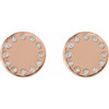 14 Karat Rose Gold .05 Carat Natural Diamond Full Moon Phase Earring