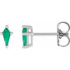 Platinum Lab Grown Emerald Earrings