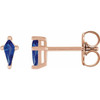 14 Karat Rose Gold Lab Grown Blue Sapphire Earrings