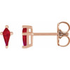 14 Karat Rose Gold Lab Grown Ruby Earrings