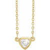 14 Karat Yellow Gold 0.25 Carat Natural Diamond Heart 16 inch Necklace