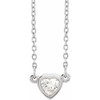 Sterling Silver 0.25 Carat Natural Diamond Heart 16 inch Necklace