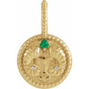 14 Karat Yellow Gold Emerald and .005 carat Diamond Aries Charm