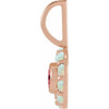 14 Karat Rose Gold Pink Spinel and White Opal Halo Style Charm