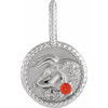 Platinum Mexican Fire Opal and .0025 carat Diamond Taurus Charm