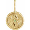 14 Karat Yellow Gold Peridot and .005 carat Diamond Gemini Charm