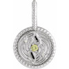 14 Karat White Gold Peridot and .005 carat Diamond Gemini Charm
