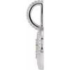 14 Karat White Gold Peridot and .005 carat Diamond Gemini Charm