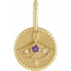 14 Karat Yellow Gold Amethyst and .005 carat Diamond Sagittarius Charm