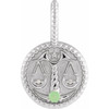 Platinum Chrysoprase and .005 carat Diamond Libra Charm