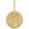 14 Karat Yellow Gold Chrysoprase and .005 carat Diamond Libra Charm
