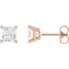 14 Karat Rose Gold 0.50 Carat Natural Diamond Friction Post Earrings
