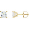 14 Karat Yellow Gold 0.60 Carat Natural Diamond Lightweight Threaded Post Earrings