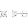 14 Karat White Gold 0.50 Carat Natural Diamond Threaded Post Earrings