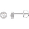 Platinum .06 Carat Rose Cut Natural Diamond Threaded Post Earrings