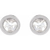 Platinum .06 Carat Rose Cut Natural Diamond Threaded Post Earrings