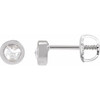 14 Karat White Gold .06 Carat Rose Cut Natural Diamond Threaded Post Earrings