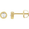 14 Karat Yellow Gold 0.20 Carat Rose Cut Natural Diamond Threaded Post Earrings