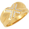 14 Karat Yellow Gold 0.25 Carat Diamond Ring.