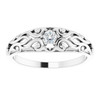 Sterling Silver 0.10 Carat Natural Diamond Ring.