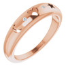 Rose Gold 14 Karat .015 Carat Natural Diamond Pierced Ring