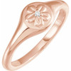 Rose Gold 14 Karat .015 Carat Natural Diamond Floral Ring