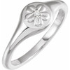 White Gold Ring 14 Karat .015 Carat Natural Diamond Floral Ring