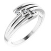White Gold Ring 14 Karat .02 Carat Natural Diamond Ring