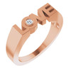 Rose Gold 14 Karat .03 Carat Natural Diamond Love Ring