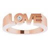 Rose Gold 14 Karat .03 Carat Natural Diamond Love Ring