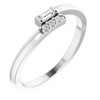 White Gold Ring 14 Karat .07 Carat Natural Diamond Stackable Ring