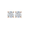 4 Prong Stud 14 Karat Rose Gold 1.00 Carat Total Weight Diamond Earrings