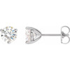 Sterling Silver 7 mm Round  Lab Grown Moissanite Earrings