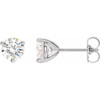 Sterling Silver 8 mm Round  Lab Grown Moissanite Earrings