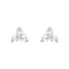 14 Karat White Gold .05 Carat Rose Cut Natural Diamond Three Stone Earrings