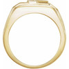 Yellow Gold 10 Karat Natural Black Onyx and 0.15 Carat Natural Diamond Bezel Set Mens Ring