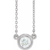 14K White 0.50 Carat Natural Diamond Solitaire 18 inch Necklace