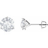 Created Moissanite Earrings in 14 Karat White Gold 8 mm Round Forever One Moissanite Earrings