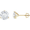 Created Moissanite Earrings in 14 Karat Yellow Gold 5 mm Round Forever One Moissanite Earrings