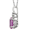 Created Sapphire Necklace in 14 Karat White Gold Created Pink Sapphire and .02 Carat Diamond 18 inch Necklace