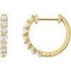 14 Karat Yellow Gold 0.75 Carat Natural Diamond Hoop Earrings