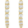 14 Karat Yellow Gold 0.75 Carat Natural Diamond Hoop Earrings