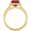 Madeira Citrine and Diamond Halo Style Ring
