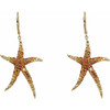 14 Karat Yellow Gold Madeira Citrine, Citrine and Lime Quartz Starfish Earrings