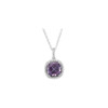 Amethyst Necklace in 14 Karat White Gold Amethyst and 0.33 Carat Diamond 18 inch Necklace