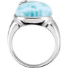 Sterling Silver Larimar Ring Size 11