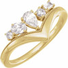 Yellow Gold Ring 14 Karat 0.50 Carat Lab Grown Diamond V Ring