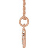 14 Karat Rose Gold .08 Carat Diamond Peace 16 inch Necklace