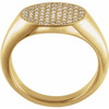 Yellow Gold Ring 14 Karat 0.25 Carat Diamond Pave Ring Size 3